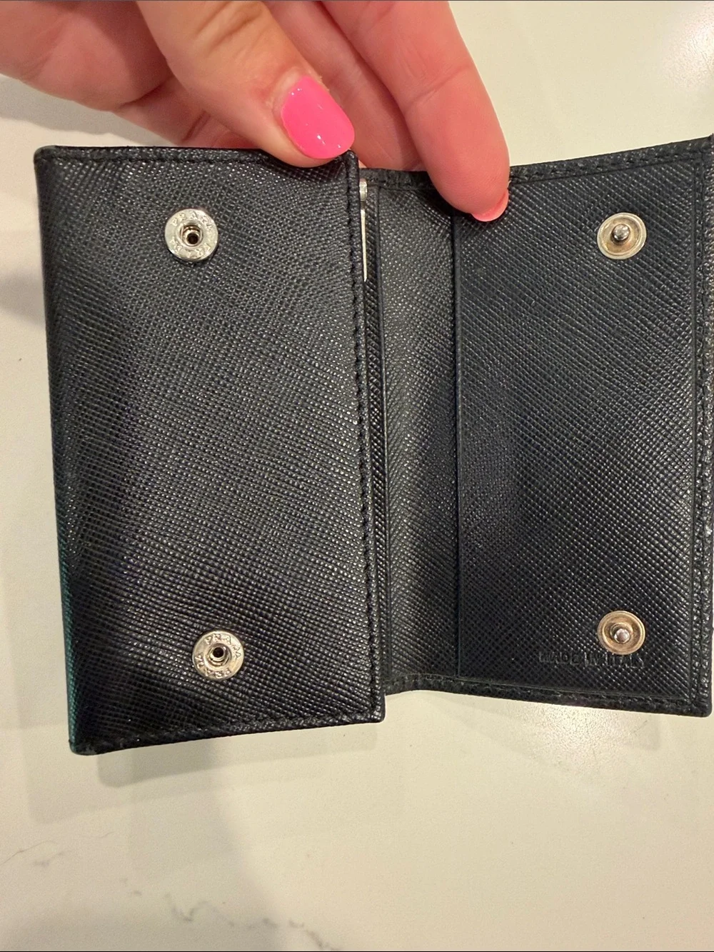 Prada Black Leather key card holder authentic